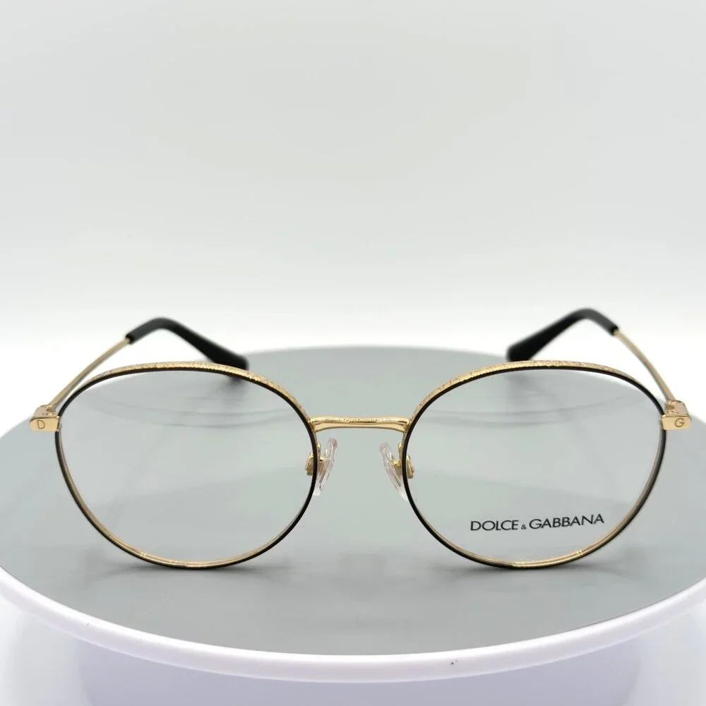 Dolce & Gabbana Eyeglasses Frames DG1334 Gold Black Wire Frame 53-18-140